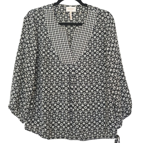 Laundry By Shelli Segal Tops - Laundry by Shelli Segal Geometric Damask Blouse Large Boho Peasant Halloween